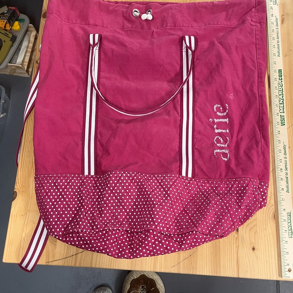 Pink aerie canvas laundry tote